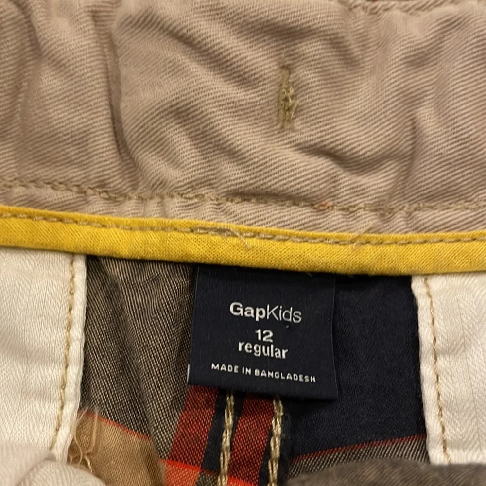 Gap kids blue, tan and orange preppy plaid walking shorts, size 12